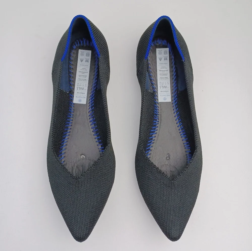 Rothy's The pointed flat knit shoes breathable office wear minimalist 6.5